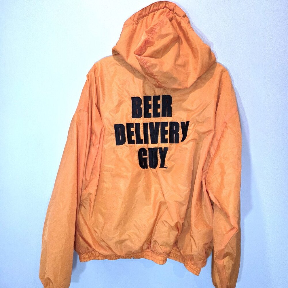 NWOT Vintage Steve and Barry's Beer Delivery Guy Windbreaker Jacket Size L